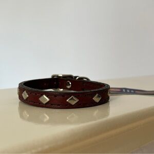 Hamilton Diamond Burgundy Leather Collar